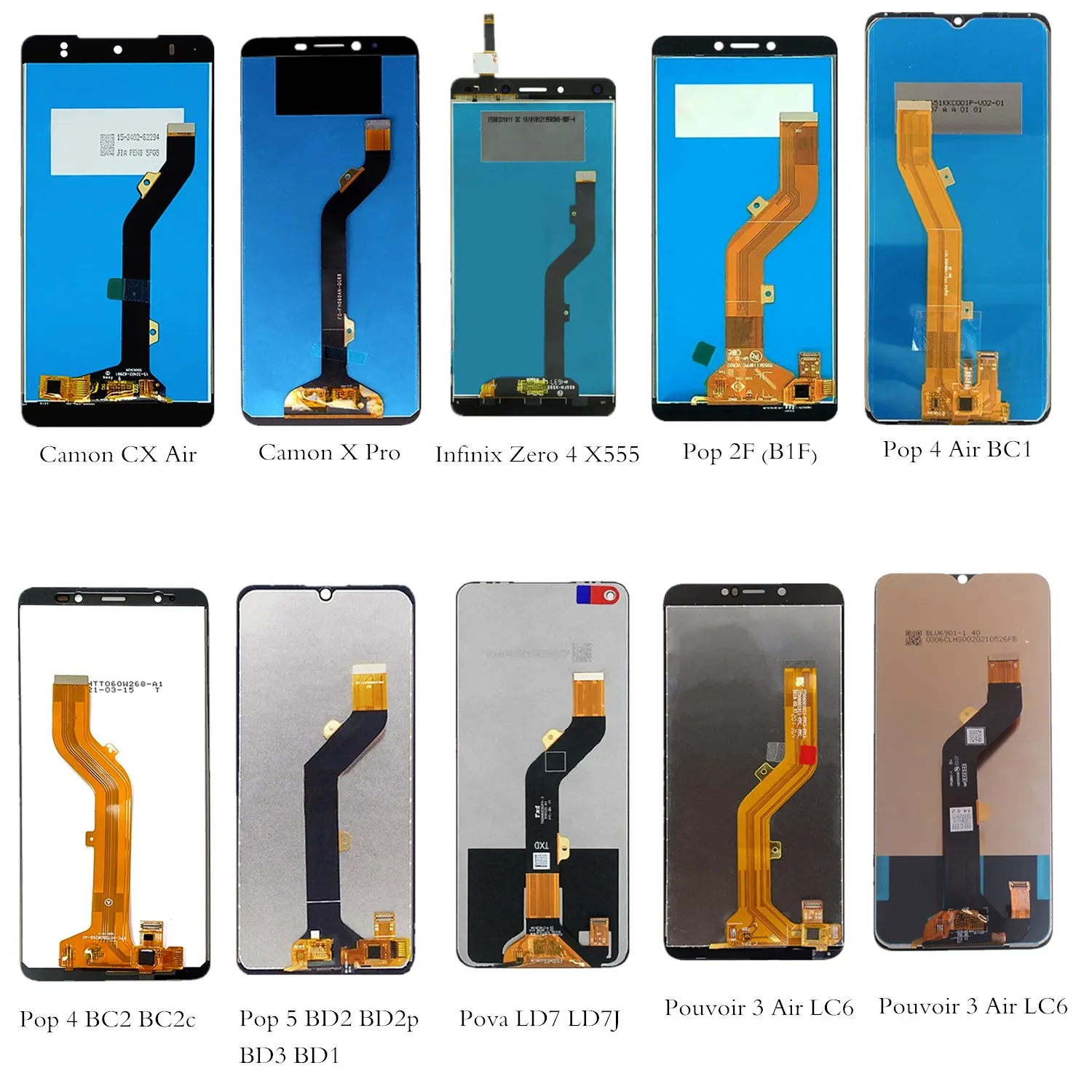 For Tecno LCD Screen Wholesale Models LCD For Tecno Spark 4 5 Air Screen For Tecno Screen