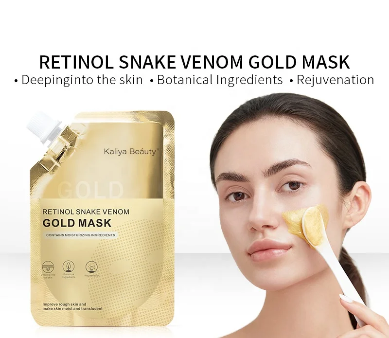Low price sales 100ml private label organic face skin care peel off mask retinol snake venom gold mask
