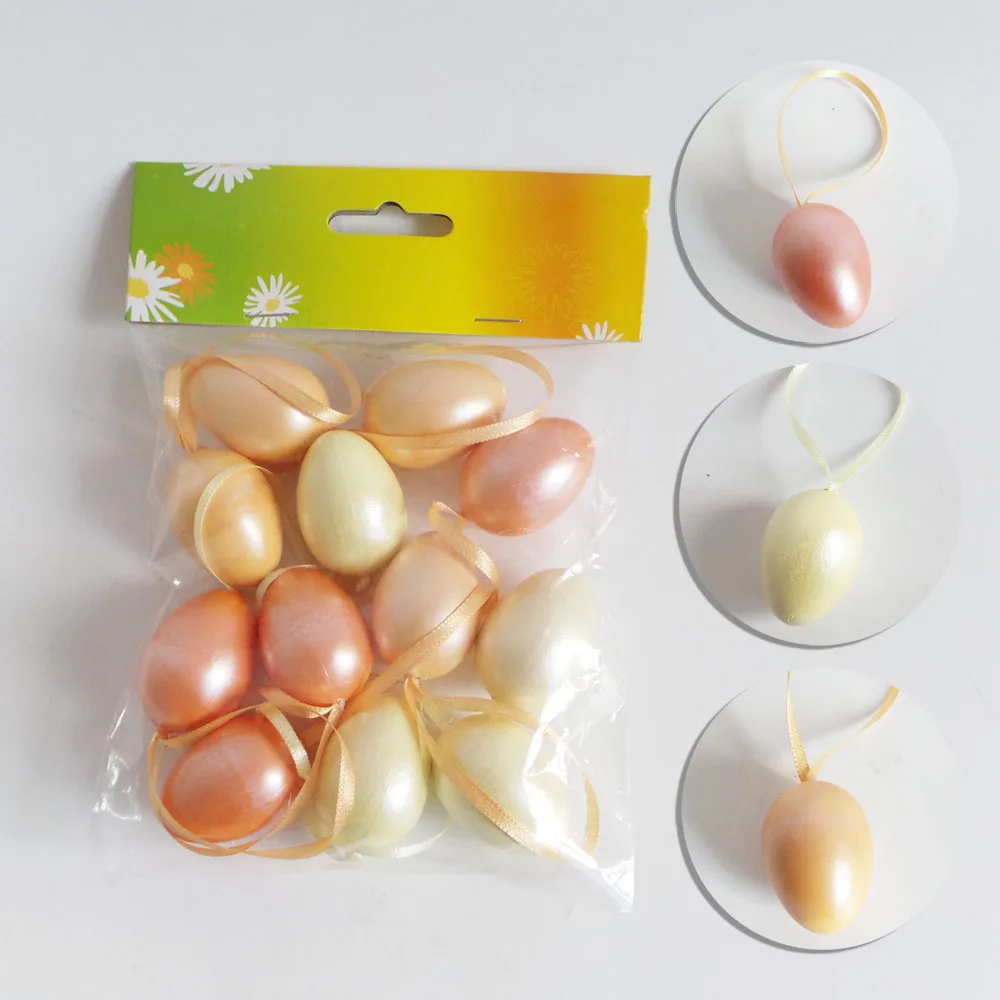 4cm S/12 Pearl Decorative Easter Egg Plastic Ornaments
