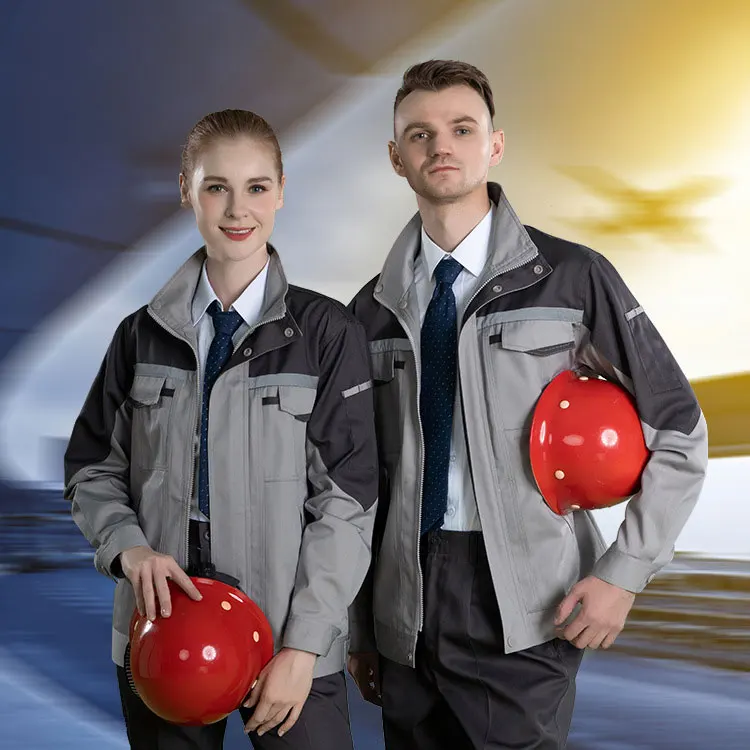 Men Women Work Clothing Jacket and Pants Workwear Sets Reflective strip Long Sleeve Workers Labor Uniforms Overalls