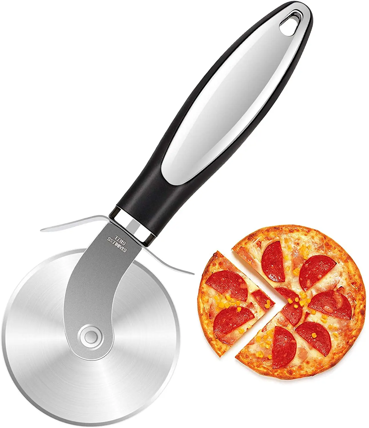 Premium Kitchen Pizza Cutter Wheel Pizza Cutter Super Sharp and Easy to Clean Black Cortador De Pizza