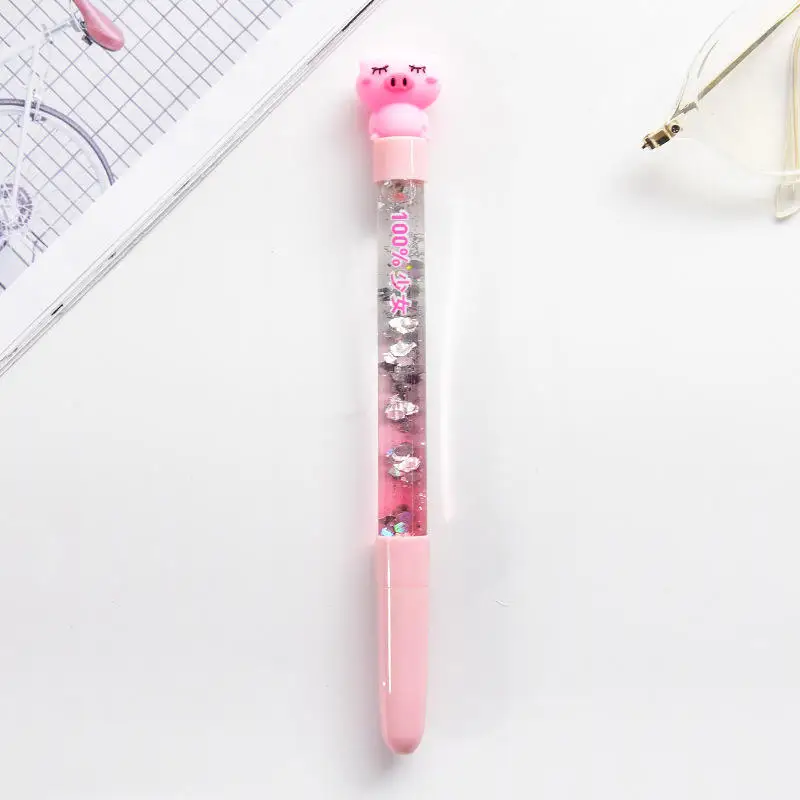 Hot Products for Christmas Wholesale Ballpoint Gel pen creative quicksand cute cartoon ballpoint pen