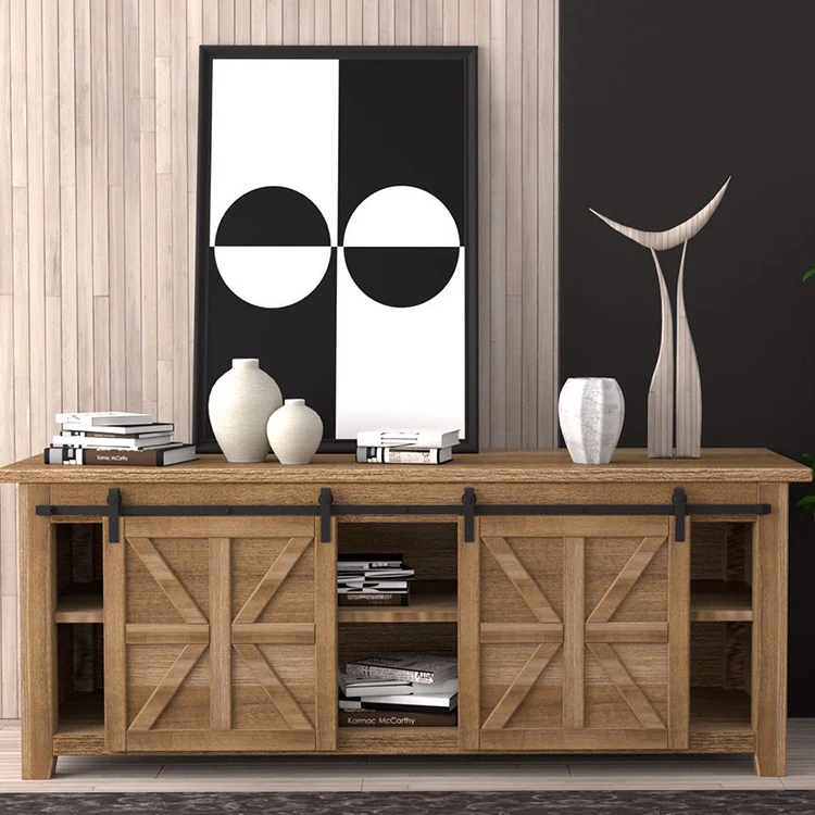 
Wooden Interior Sliding Barn Door Wooden Sliding Door Accessories System Hardware 