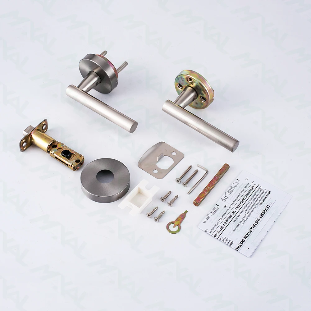 2024 Zinc Alloy Brushed Satin Nickel Door Tubular Lock  Door Lever Lock Handle Set For Residential Housing lock