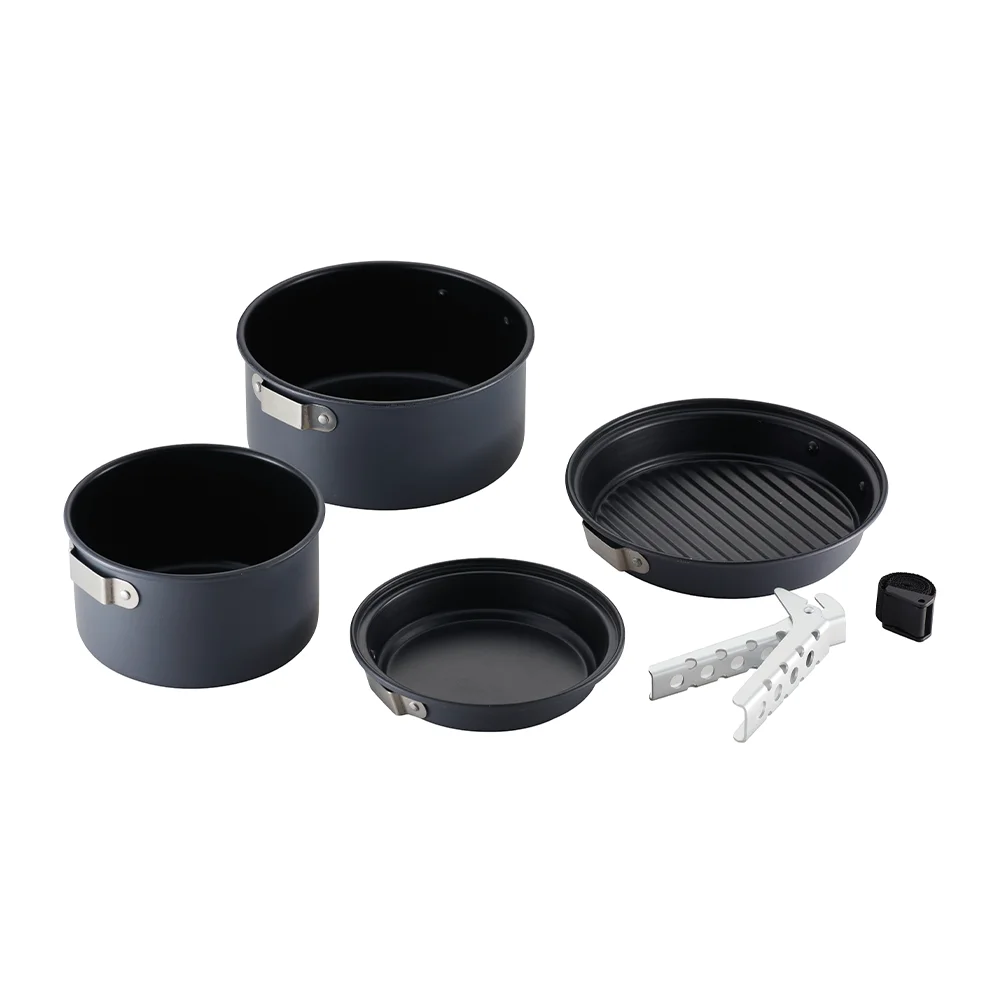 Hot sale Durable 6 Person Cooking Pots Aluminum Outdoor Cook Set Camp Pot Camping Accessories