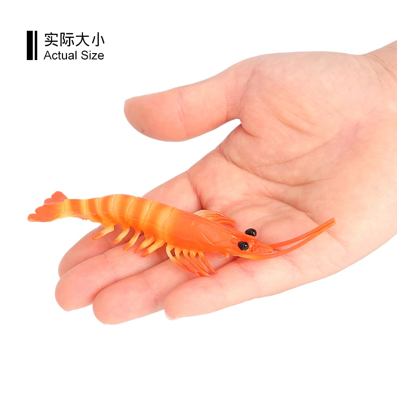 Wholesale Solid PVC Simulation Model Figures Sea Creature Tiger Prawn Shrimp Animal Figurines Toys