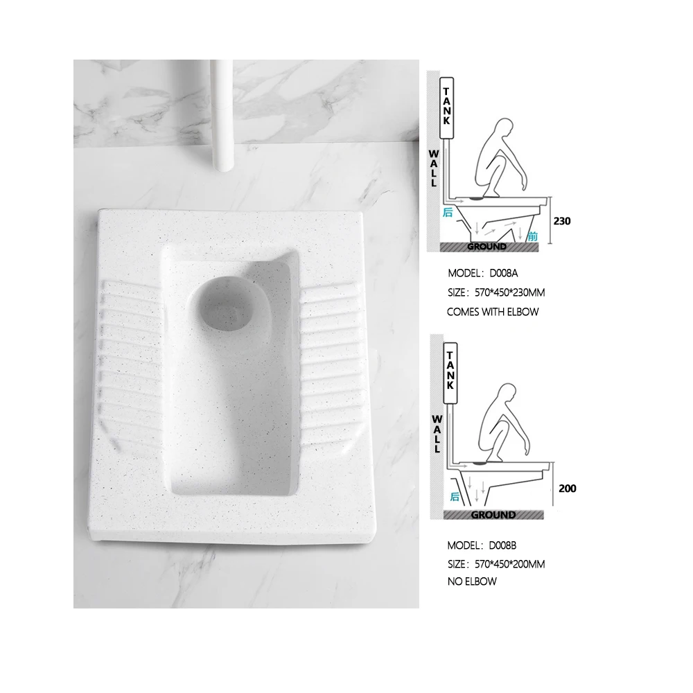 
New ceramic water tank toilet squatting stool white squatting pan 