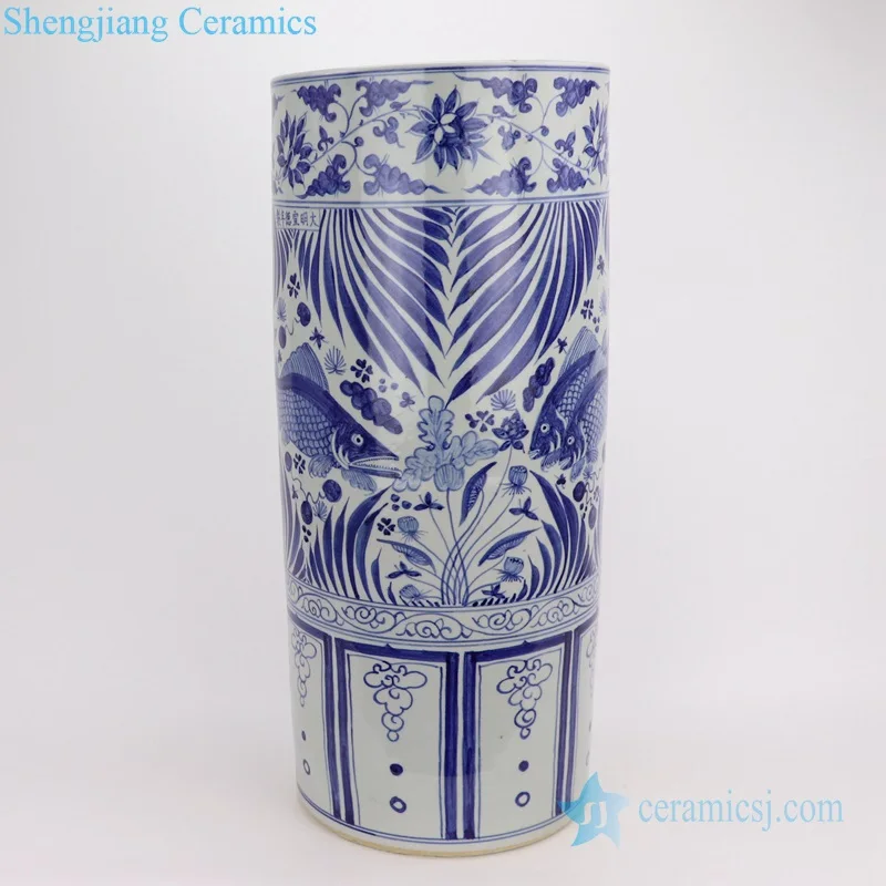 RZFH19-A/B/C ручная роспись белый синий фон картина керамическая подставка для зонтов