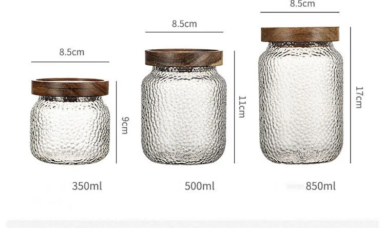 High Borosilicate Glass Food Storage Jars Dampproof Airtight Spice Jar Handmade Acacia Wood Lid Multifunction Glassware Logo