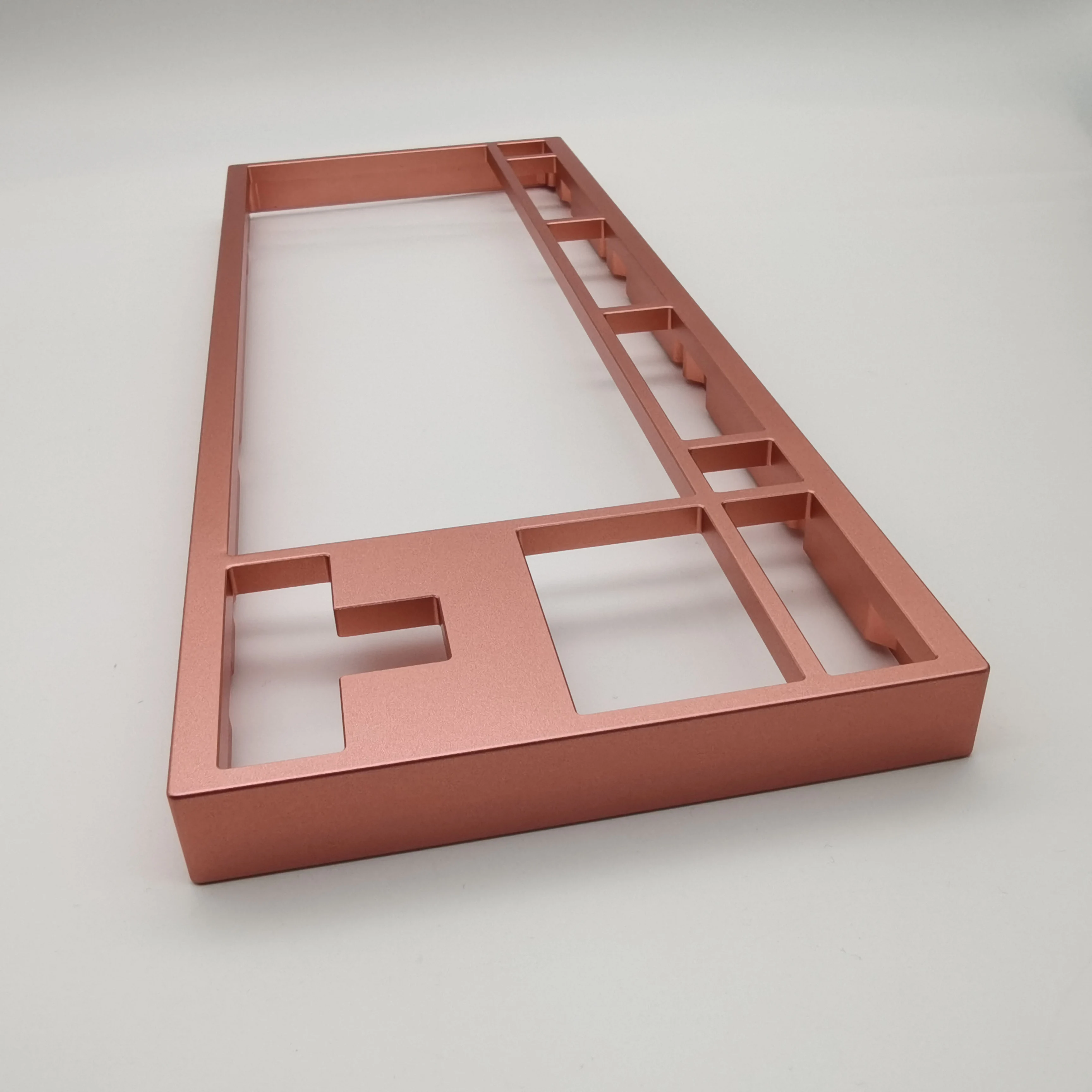 custom CNC mechanical aluminum 6061 6063 keyboard case anodized e-coating pvd finish bottom  top  CNC Mechanical Keyboard plate