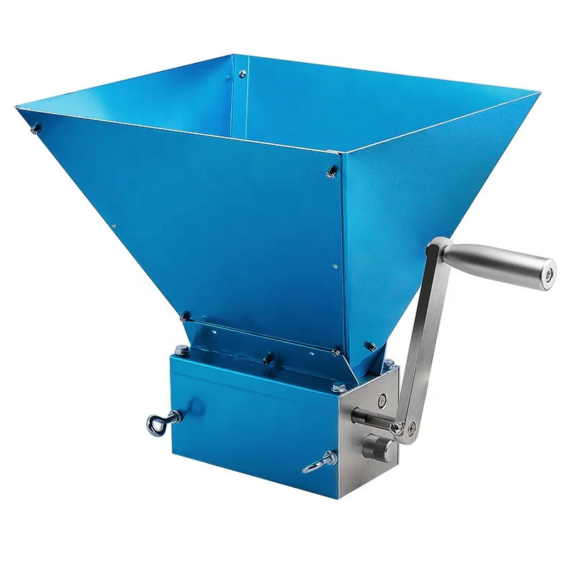 Stainless Steel 3-Roller Malt Mill with Metal Base Powerful Barley Grain Malt Mill Crusher for Home Beer Brewing