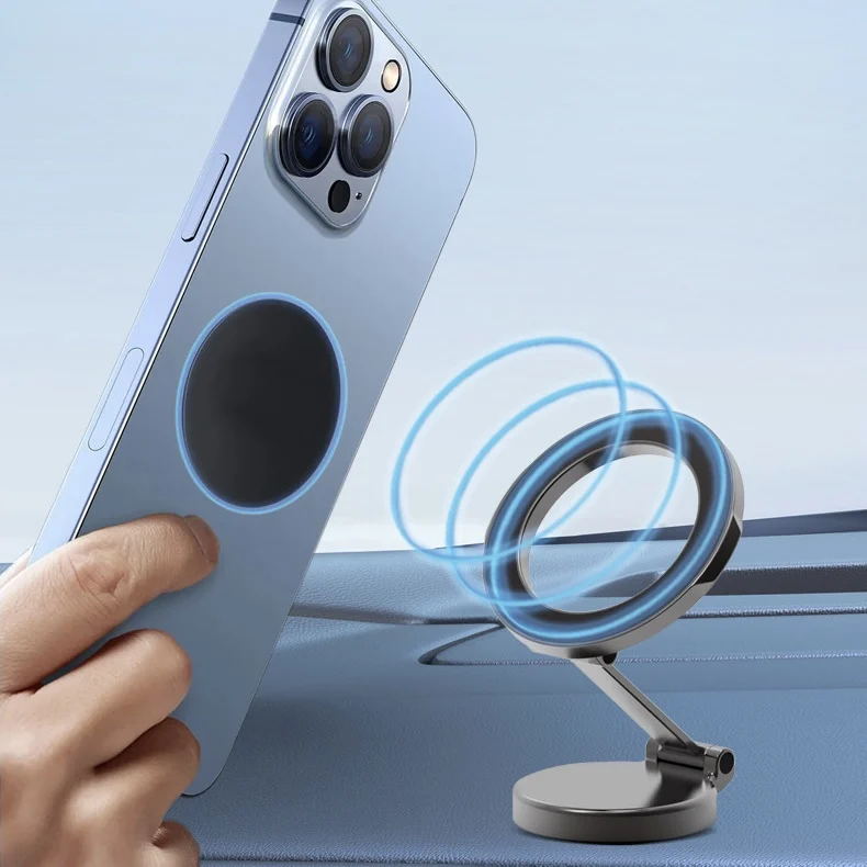 2023 New Design Hot Sale High Quality Universal  Foldable 360 Rotation Adjustable Aluminum Alloy Magnetic Car Phone Holder Stand