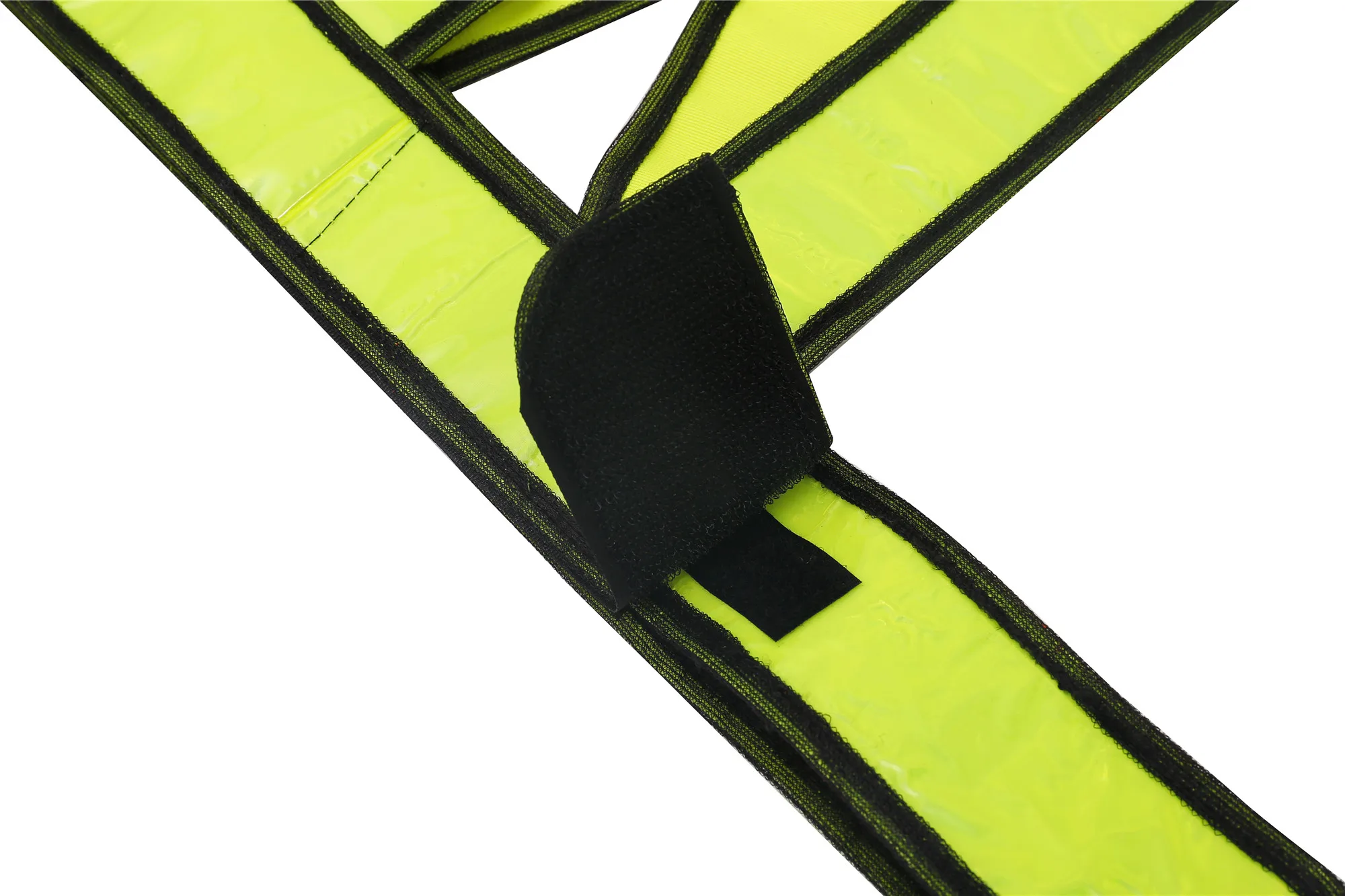 2021 New Style Fluorescent Green Color Reflective Elastic Strap Safety Vest Belt For Outside Running Safety Reflective Vest