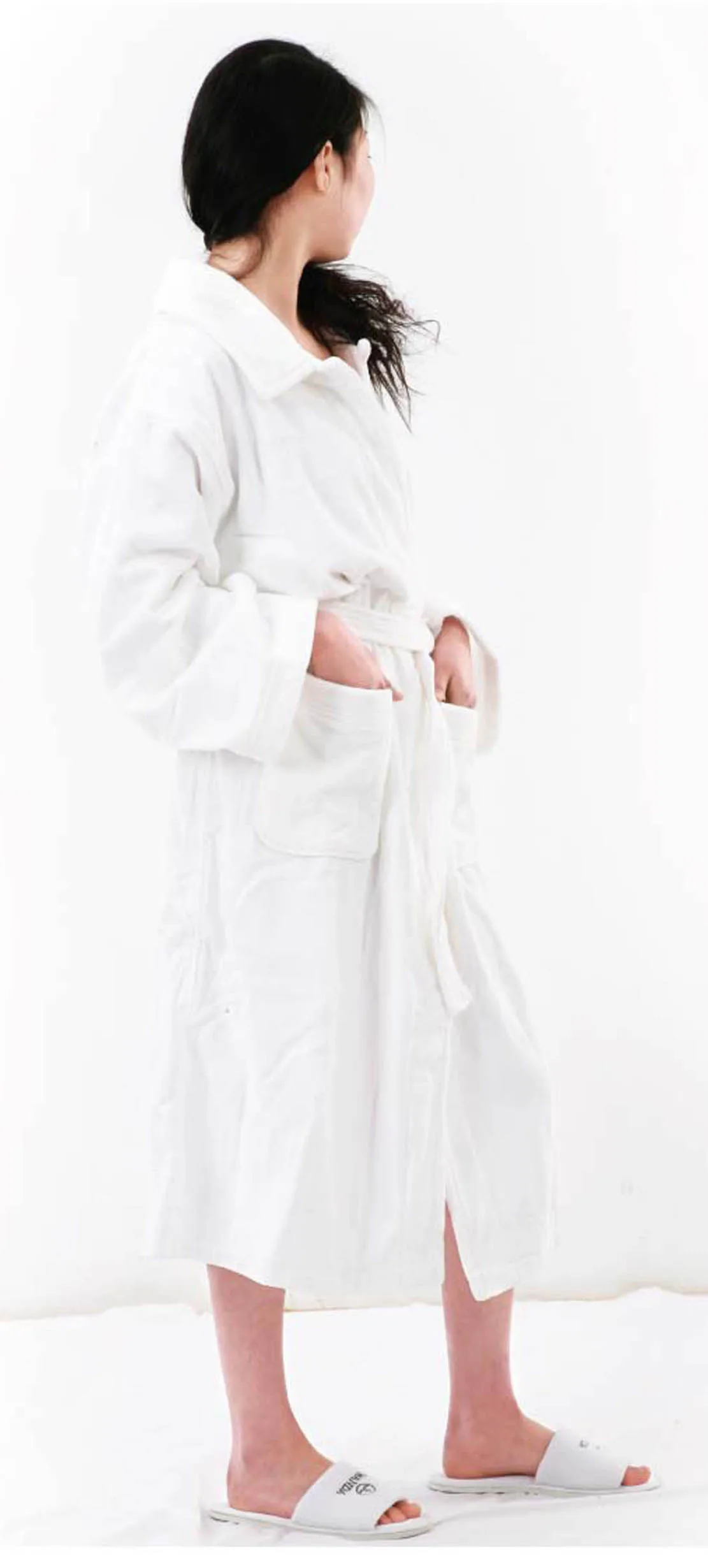cotton soft lightweight sweat-absorbent high quality solid color home bathrobe