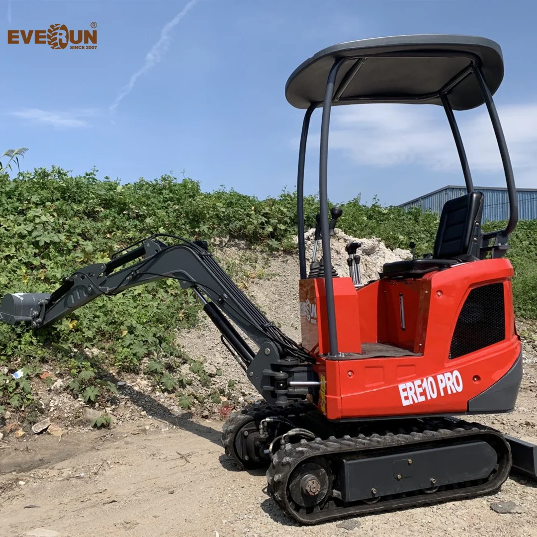 Everun Good Performance ERE10Pro 1Ton digger mini farm garden small diesel crawler mini excavator
