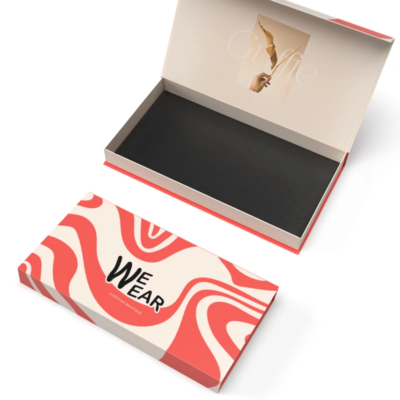 New Arrival Simple Elegant Folding Magnetic Folding Handbag Packaging Clothes Magnet Closure Paper Gift Boxes