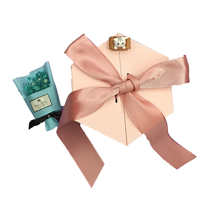 
Promotion printing chocolate packaging box with ribbon sweet gift boxes for lady and girls 