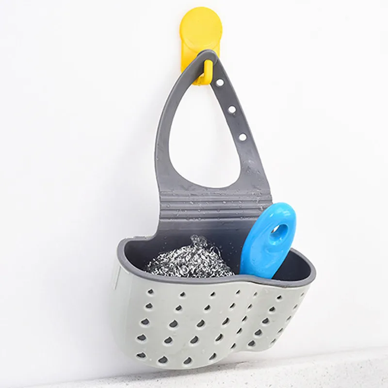 Sink Accessories Organizer Rack Adjustable Soap Sponge Holder Shelf Hanging Drain Basket For Kitchen