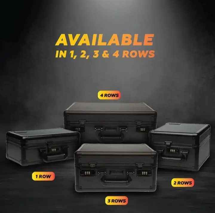 Custom 3 Row Aluminum Frame P-SA BGS card SLAB Storage Case Box with EVA Foam Metal Trading Card Case