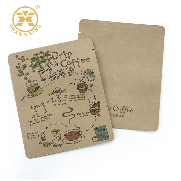 Small Sachet Packing Pouch Customized Wholesale Hanging Ear Drip Coffee Aluminum Foil Coffee Drip Bag With Filter