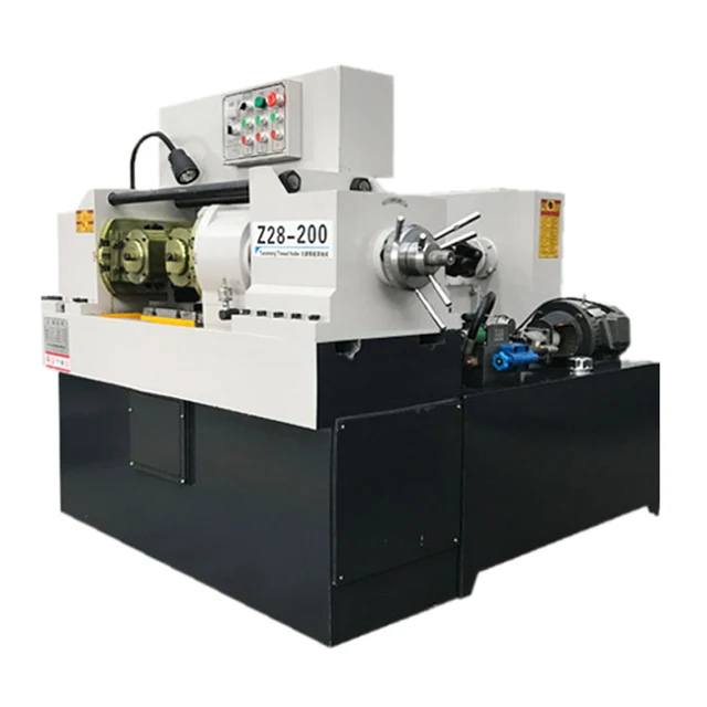 Z28-200 model hydraulic two rollers 5-65mm steel bar thread rolling machine thread making machine producer