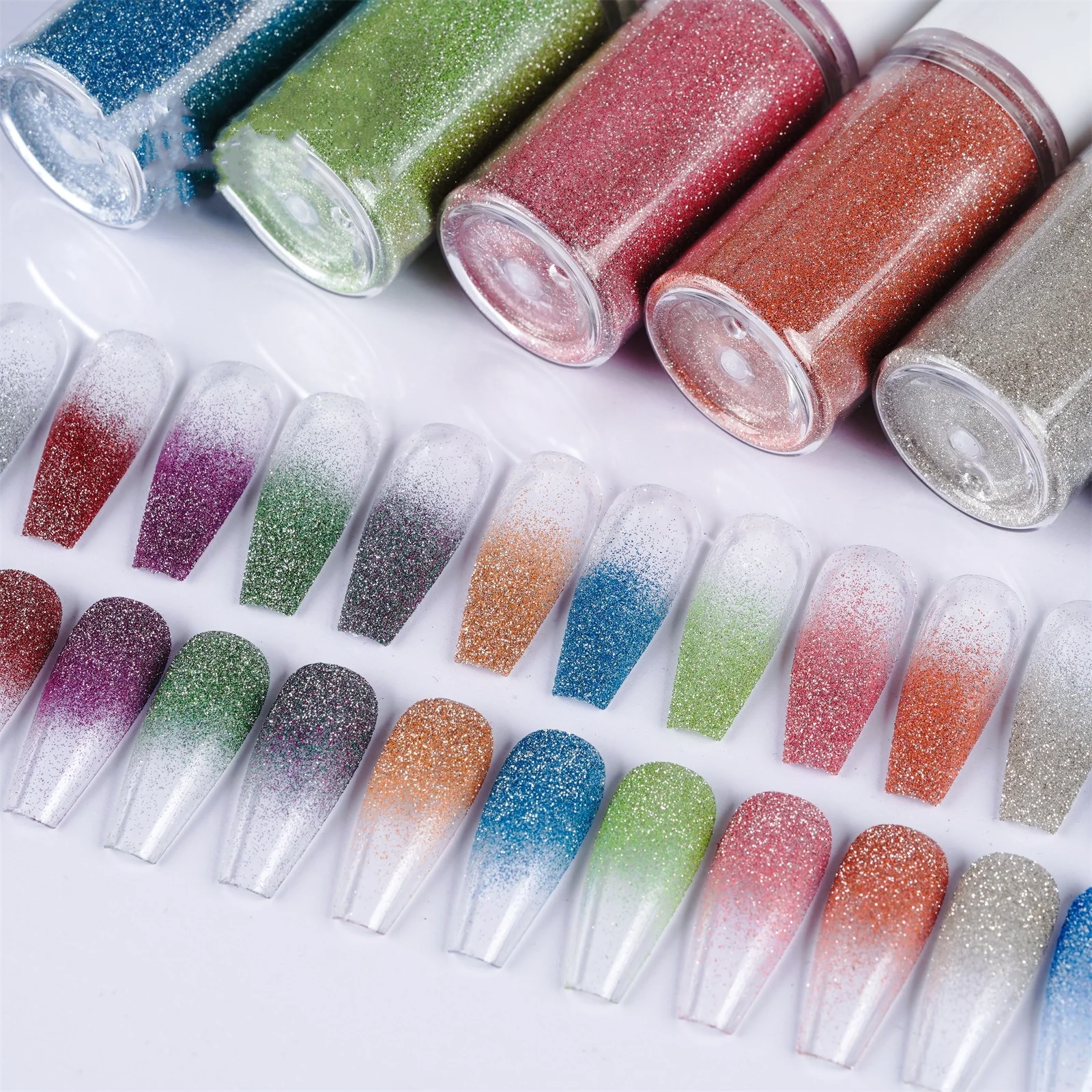 New Upgraded Version of Broken Diamond Spray Powder Nail Art Gradient Glitter Fairy Powder Neon Powder Flash