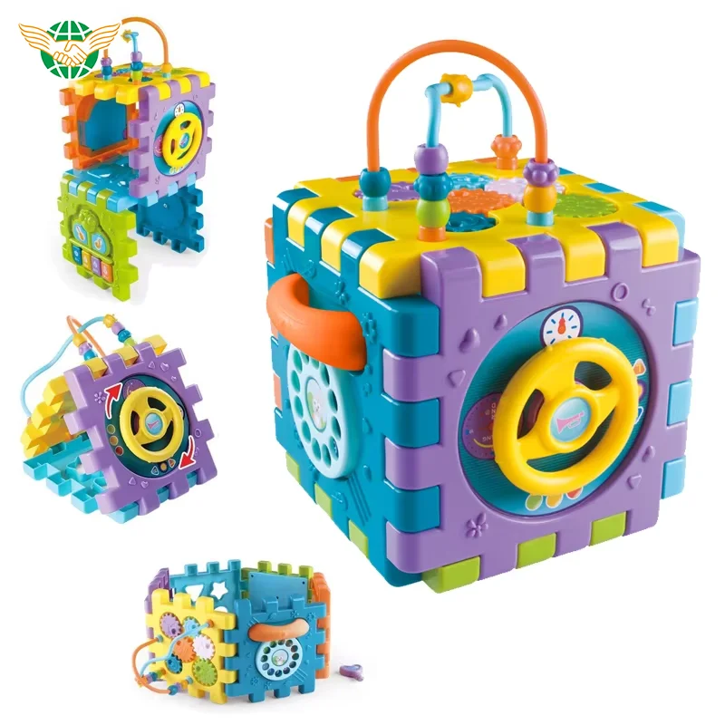 Early Learning toy Multipurpose educatioanal gift for childiren 6-12 months Activity Cube with music