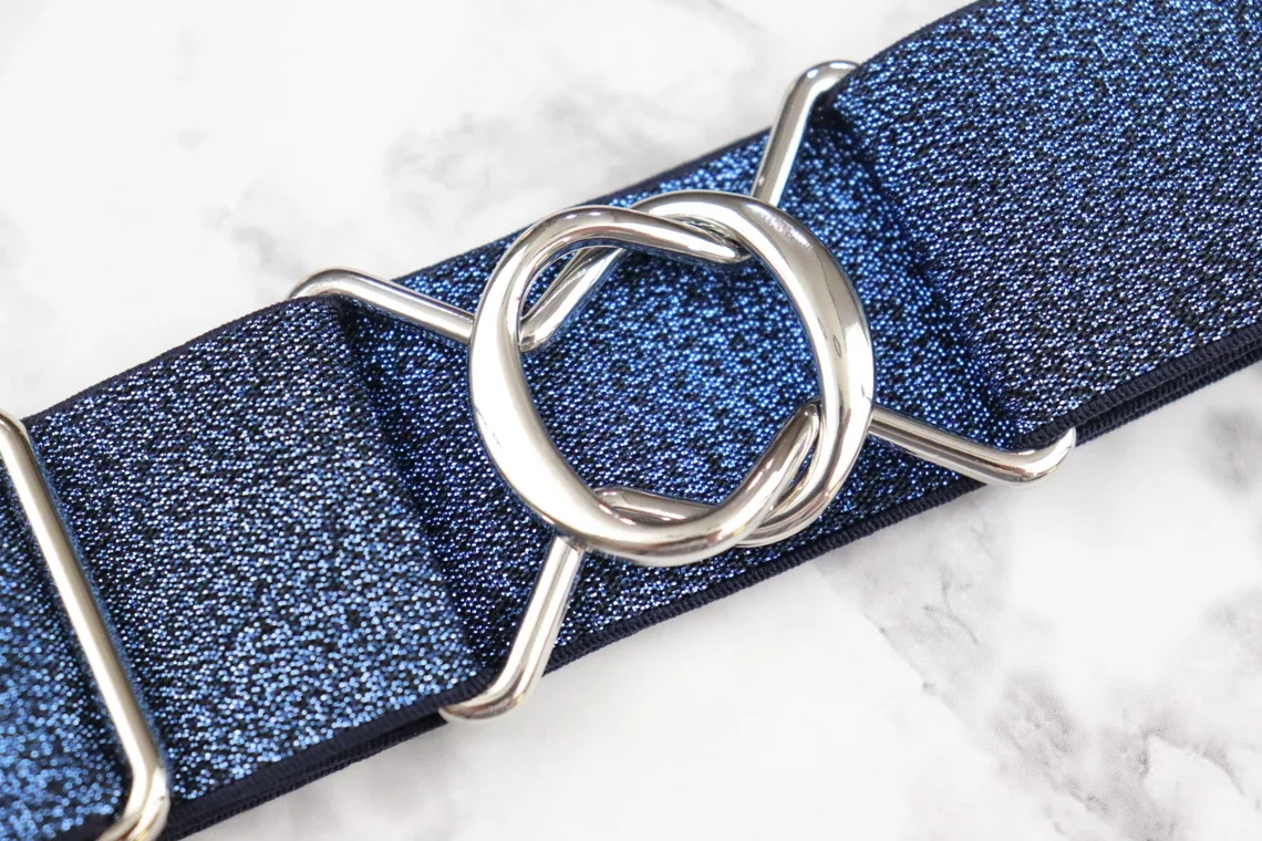 LOW MOQ. 2INCH Gold Horse Snaffle Bit Buckle Equestrian Belt set for Rider fabric Elastic Belt Custom logo