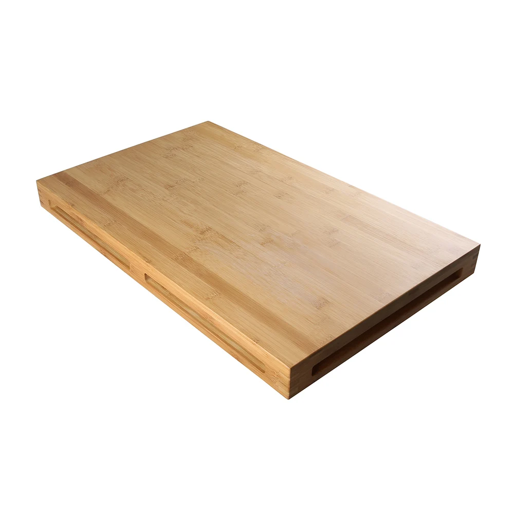 Restaurant Food Service Ottoman Coffee Table Decor Bed Tray Rectangle Extra Big Large Hollowed Handles Bamboo Wood Serving Tray