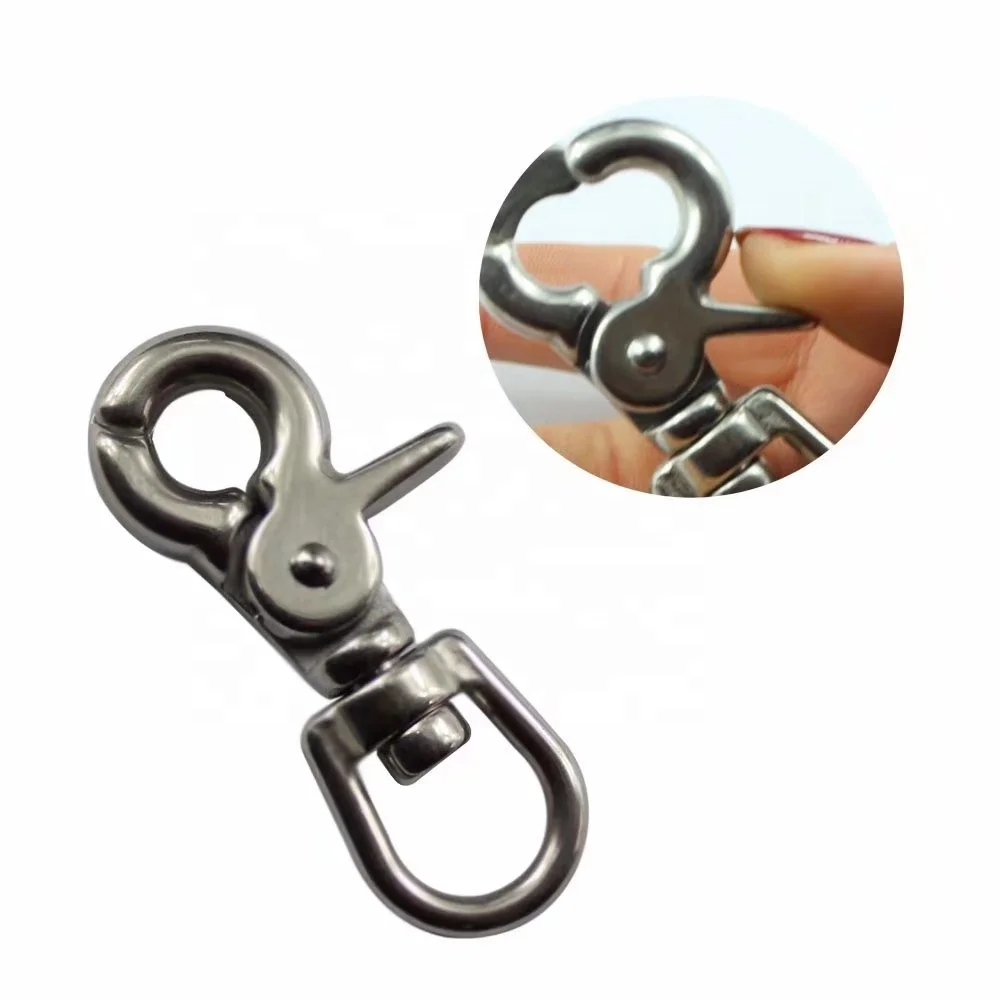 Zinc Alloy Spring Trigger Nickle Metal Snap Hook for dog leashes