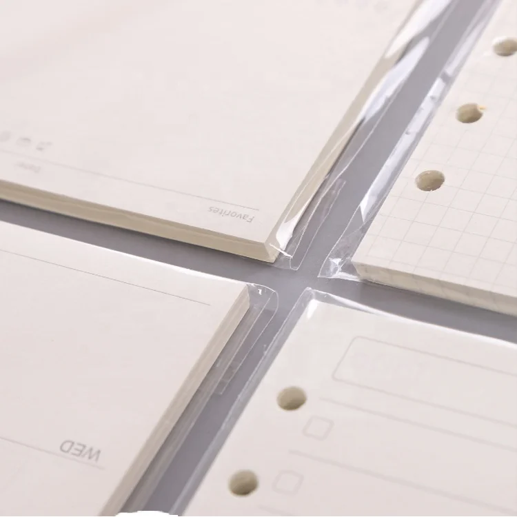 School stationery supplies A5 A6 replaceable naked coil notebook filling paper office notebook interior page wholesale