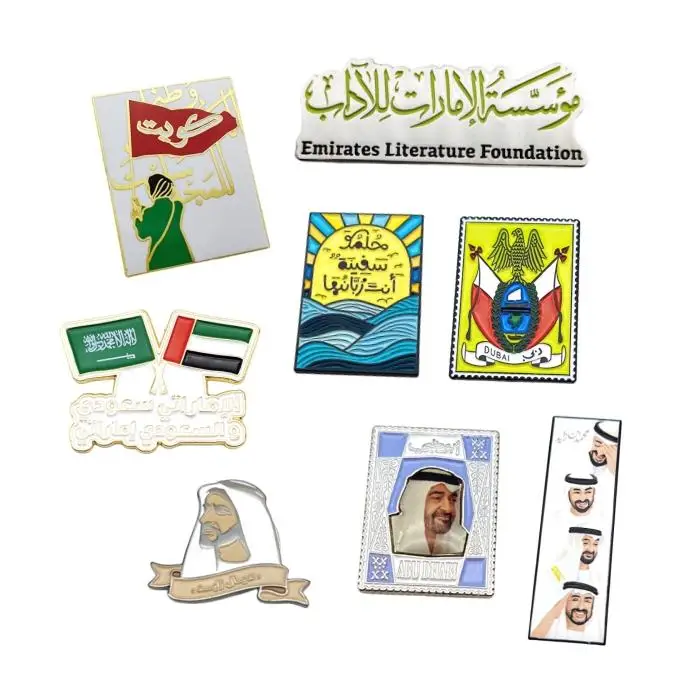 Hot Sale Saudi Souvenir Decoration Uae Custom Hard Passport Pins Enamel Soft Enameled Pin Glue Sticker For iPhone Covers