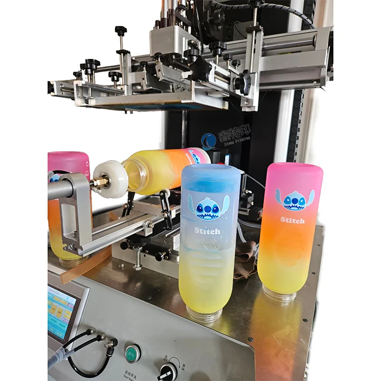 Multi-Color Tea Cup Silk Screen Printing Machine 2 4 6 Multi-Color UV Milk Tea Plastic Coffee Paper Cup Screen Printing Machine