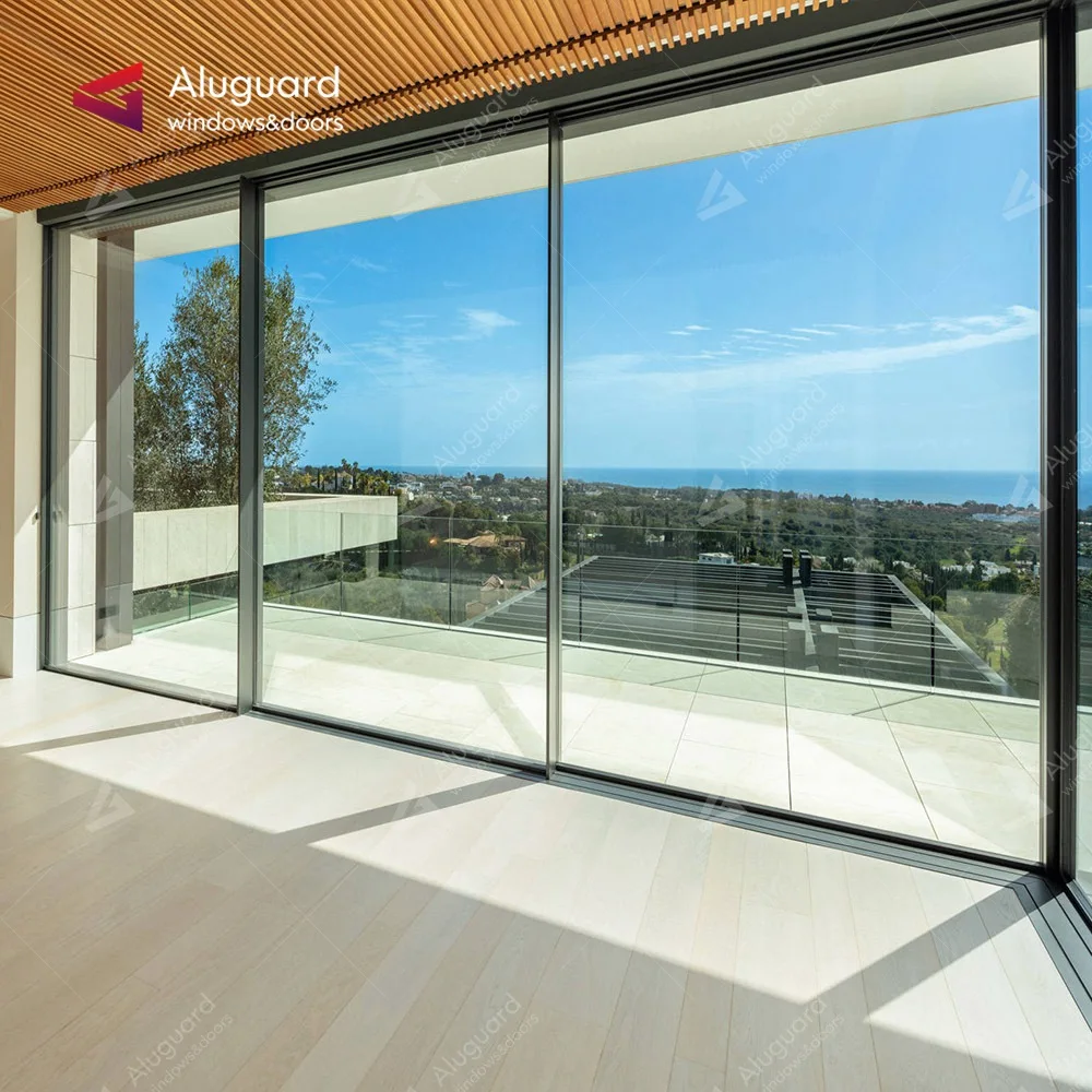 Удары от урагана мощные ветрозащитные раздвижные двери для патио умный цифровой замок автоматические многопанельные