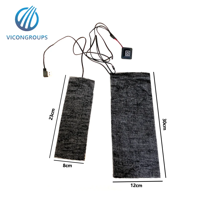 5V 7.4V Thermostatic electric jacket carbon fiber heating element for clothing