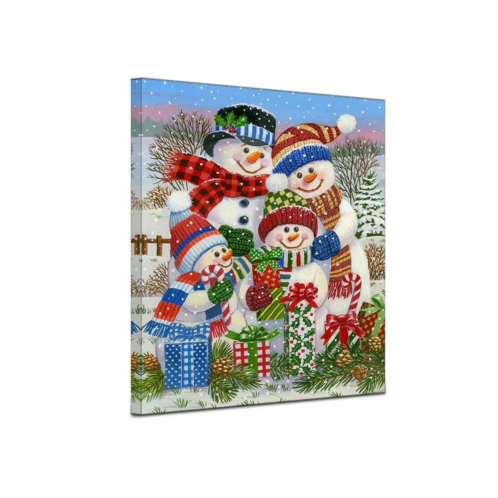 Still Life Landscape Diy Digital Painting by Numbers Christmas Style Snow Man