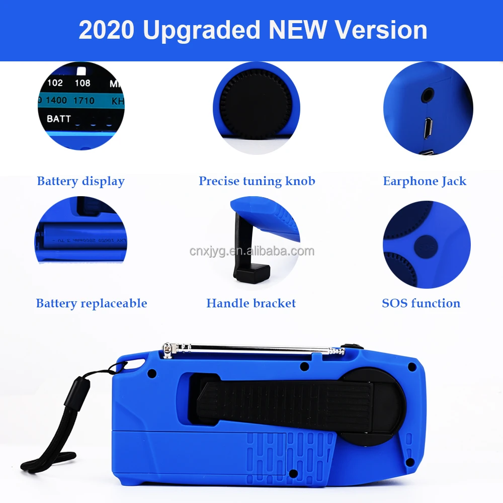 Hand Crank Radio Emergency Solar Weather Radio With Led Flashlight Survival Kit & Headphone jack 3.5m