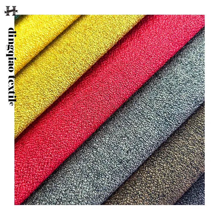Free Sample Home Textile Fabric Heavy Weight 100Polyester Linen Upholstery Fabric Sofa