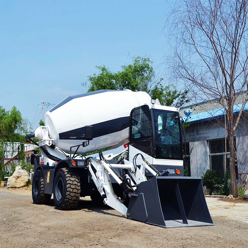 Self loading concrete mixer truck with pump diesel machine with water pump small portable concrete mixer machine