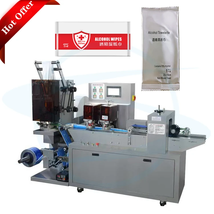 Full Auto tissue sachet packing single piece wet wi pe making machine