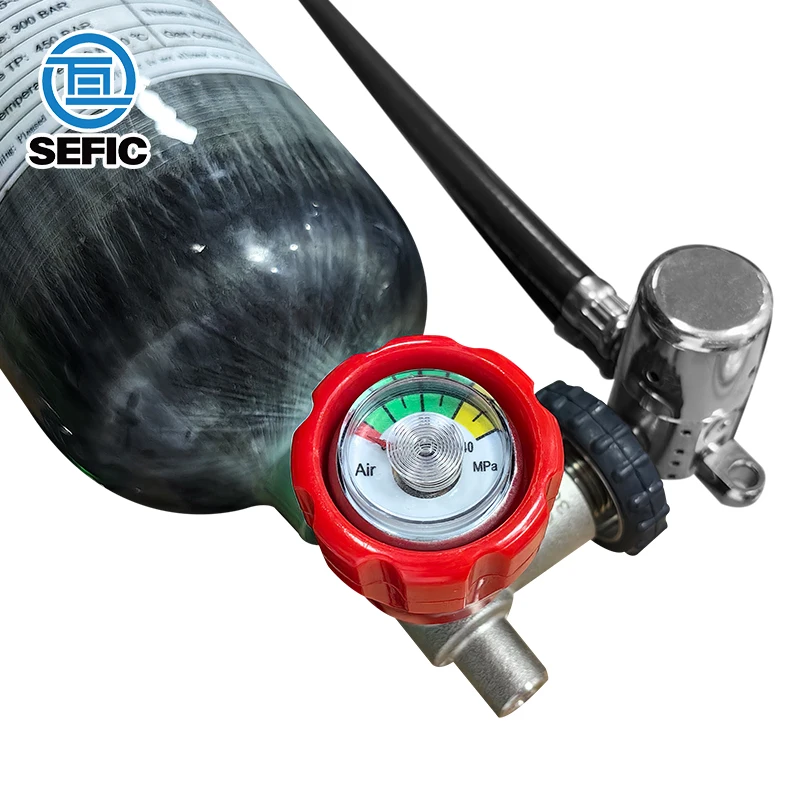 High Pressure 6.8L M18*1.5 4500psi 300bar Carbon Fiber Cylinder Diving Tank HPA Air Bottle Fire-fighting Snorkeling