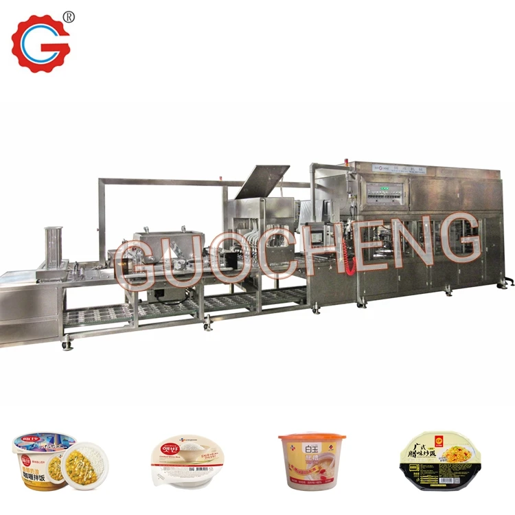 Tray Bowl Sealing Machine Linear Type Filling Machine For Mixed Congee Porridge Rice