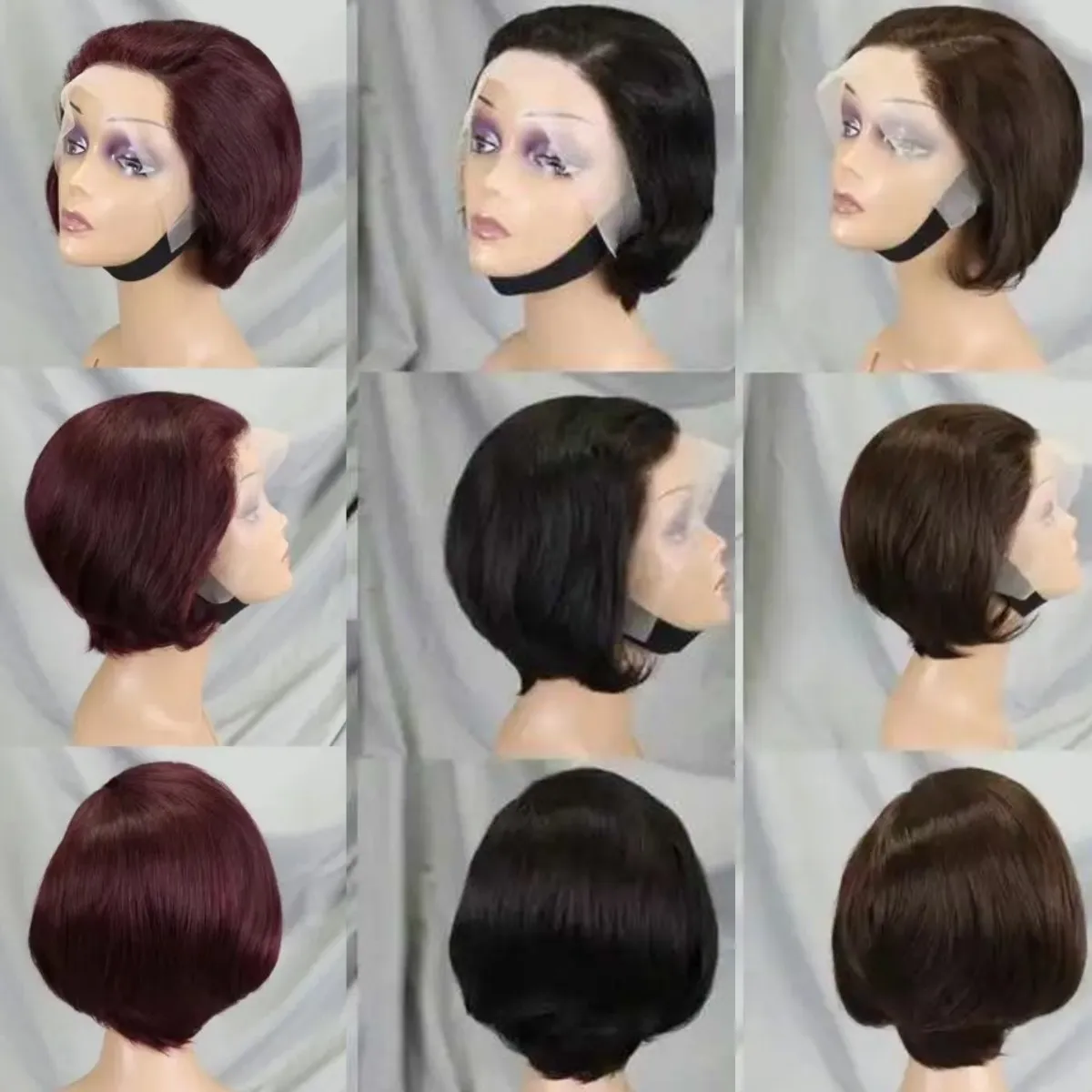 Humain Perruques-naturel Glueless Bob Wigs Lace Front Pixie Cut Hd Lace Wig Straight Lace Frontal Virgin Human Hair Wigs