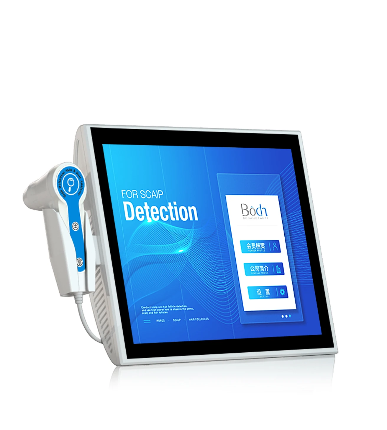 15 Inch facial anlyzers Hair Scalp Testing Scanner Hair Follicle Detector Skin Detector Moisture Tester For Beauty Salon