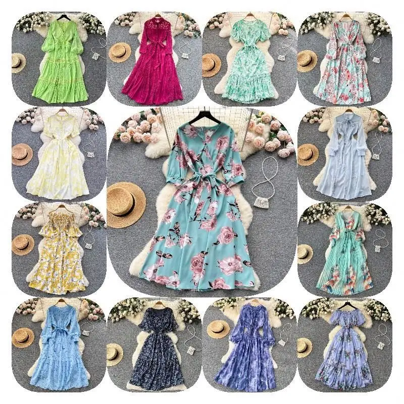 2024 Elegant Party Floral Maxi Dress Ladies Summer Casual Dress Fashion Women Dress