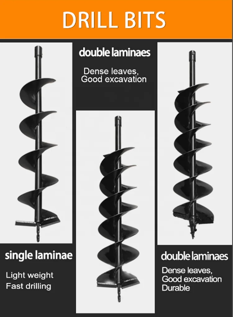 68 cc Folding Tree Planting Digging Machines with Manganese Alloy Drill Bit Hand Push Earth Auger Ground Drill Hole Digger