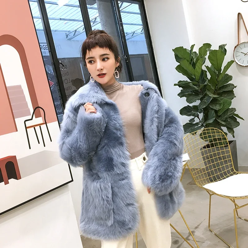 New Design Women Winter Thick Warm Long Sheepskin Shearling Coat Double Face Shearling Leather Coat For Ladies