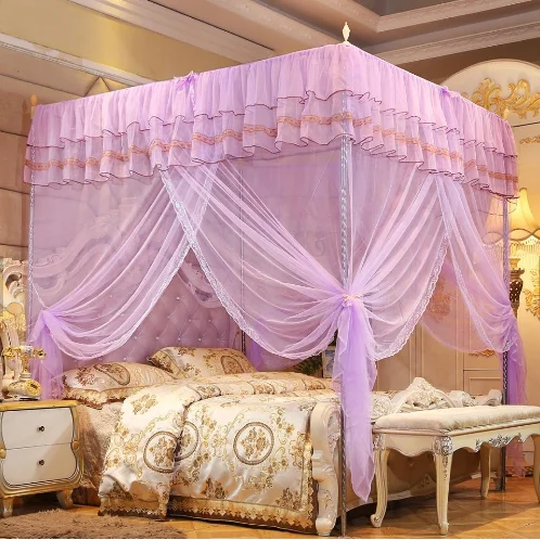 Wholesale best price palace pink double bed folding foldable new designer queen size bed mosquito net