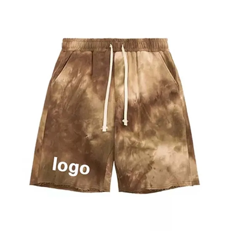 New 2022 Mens Plain or Tie die Print Tech Fleece Sweat shorts with Bonded Tape Pocket
