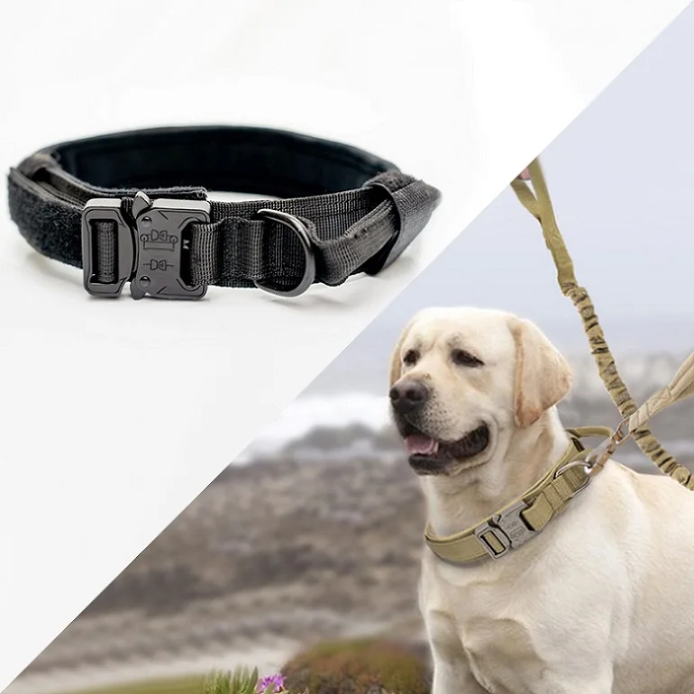 Nylon Wear-resistant Tactical Pet Collar Outdoor Adjustable Medium And Large Traction Dog Collar Durable Martingale Dog Collar